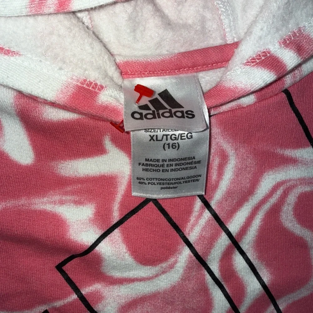 Adidas Kids Swirl Pattern Pink Hoodie